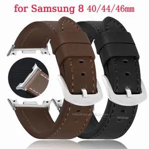 새로운 소가죽 시계줄 삼성 갤럭시 워치 8 클래식 46mm용 갤럭시 워치 8 44mm 40mm 교체 밴드