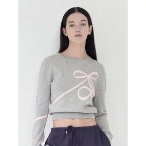 [키르시](대전신세계)(25SS) 키르시 플레인 리본 체리 니트 [그레이]