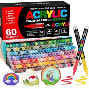 마커 세트 수성 소프트 브러시 팁 페인트 펜 스톤 서예 목재 캔버스 유리 컬러링