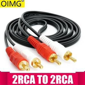 2RCA to 오디오 케이블 듀얼 로터스 레드 화이트 AV 라인 MP3 DVD CD 플레이어 TV 라디오 컴퓨터 앰프 스피