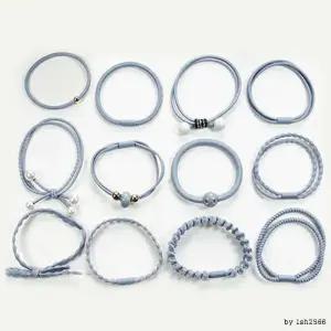 머리고무줄 머리핀 몽그리스카이블루세트 고무줄 헤어 헤어악세사 헤어끈