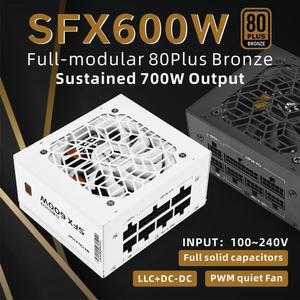METALFISH 모듈형 80PLUS 500W 공급 SFX 미니 컴퓨터 600W 청동색 220V 전원 소형 장치 흰색 케이스 100 PSU 섀시용 ITX