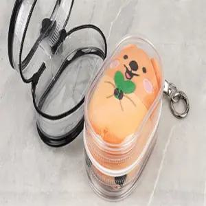 밍 스토어 PVC 타원형 키링 미니 보관 케이스 열쇠고리지갑