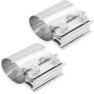 2PCS 배기 클램프 스테인리스 스틸 랩 조인트 밴드 머플러 대부분의 자동차 액세서리 파이프를 고정하기