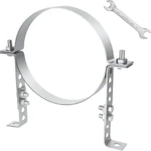 미네이 6인치 조절식 통풍구 벽 스트랩 헤비 듀티 스테인리스 스틸 파이프 브래킷 굴뚝 지지대 홀더 B 원형