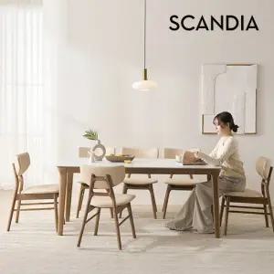 멜리토 포세린 통세라믹 6인용 원목 1700 식탁세트 의자6)