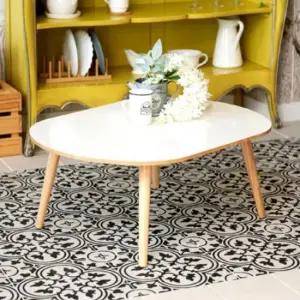 낮은좌식식탁 화이트 목재 타원형 북유럽 미니탁상 티테이블 쇼파테이블 좌식테이블