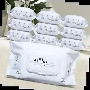 대용량물티슈 물티슈 여행용 미니 아기휴대용 소형 콧물 100매 10팩