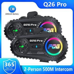 Q26 프로 오토바이 헬멧 블루투스 인터콤 500M 양방향 '도지' 기능 방수 자동 응답 MP3 소음 감소