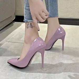 여성 스틸레토 멋진 타일 애나멜 높은굽 킬힐 구두하이 하이 에나하이 큐빅 하이3CM 여자 미들 오플 새틴