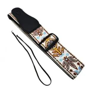 화이트 줄 자수 기타 스랩 문양어깨스 어깨스 악기멜빵 통스 일렉스 기타끈 어깨끈 스렙