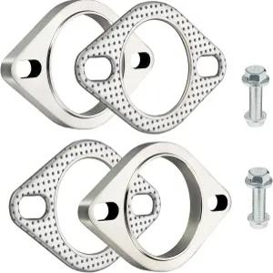 이블 에너지 2.5 인치 2 볼트 배기 플랜지 연결 키트 스테인리스 스틸 및 개스킷 세트 볼트와 너트 더 쉬운