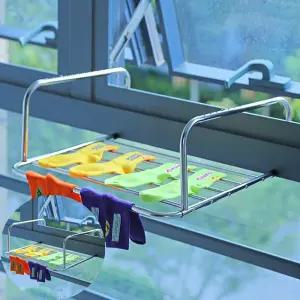 빨래건조대 무타공 창틀걸이 빨래 신발 수건 미니 접이식 건조대