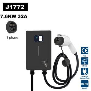 JIGU Type1 SAE J1772 EV 충전소 32A 월박스 앱 기능 7.6KW 전기차
