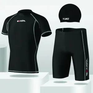 남자 사각 실내수영복 초등 주니어 성인남자 반팔수영복 세트 수영장 생존수영 강습용 빅사이즈