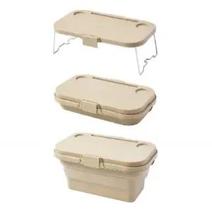 [기회공작소]바구니 하나로 테이블까지 OK 자바라 캠핑 폴딩 접이식 피크닉 테이블 바구니