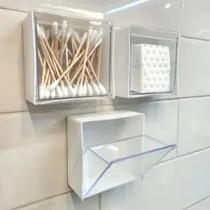 무타공 벽걸이 화장솜 면봉 다용도 수납함 정리함 화장솜보관함 소품수납