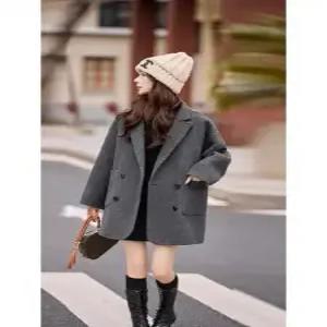 여성 자켓 정장핏 더블 모직 코트 가을 겨울 하프 베이지 힛템