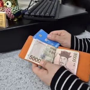 지갑 지폐 머니클립 심플 카드 선물 공용 가죽 슬립 가죽 공용 금속클립 다용도 슬립