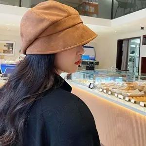 작은얼굴모자 벙거지 얼굴 모자 버킷햇 작아보이는 느낌 세무 포근
