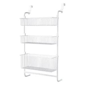 홈 3단 다용도 문걸이 수납선반 화이트 1개