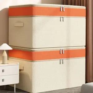 (색상4 단일상품)2단 분리 리빙 공간 수납 박스 옷 정리함 수납함