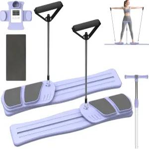 렌젝 필라테스 보드 - 리포머 세트 가정용 멀티 탈착식 Ab 트레이너 머신 6 in 1 슬라이더 330파운드 용량