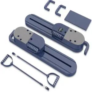 필라테스 보드 리포머 15-in-1 분할 및 접이식 디자인 디지털 디스플레이가 있는 휴대용 홈 짐 저항 밴드