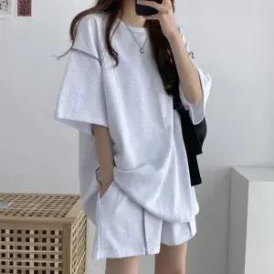 여성 라운드 반팔 밴딩반바지 셋업 LK-SS36