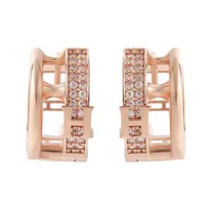 18K 이니셜H 두줄 큐빅 원터치 링 귀걸이 한쌍 JNE17571