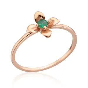18K 볼륨 플라워 라일락 에메랄드 탄생화 반지 NPR31820