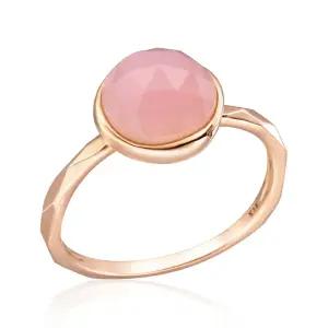 18K 스태킹 레이어드 천연핑크칼세도니 반지 NPR26084