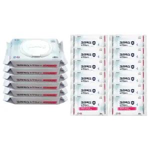 크리넥스 안심 물티슈 캡형 60매x6팩+휴대 20매x12팩