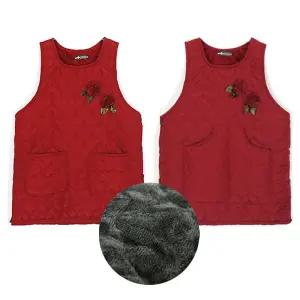 겨울 극세사 누빔 앞치마 따뜻한 기모 조끼 원피스형 IFI5+6mwq