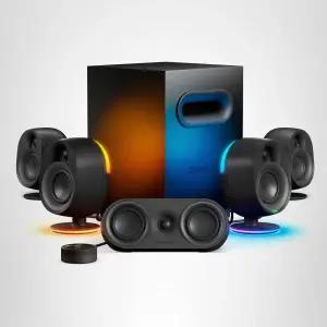 스틸시리즈 아레나 9 조명 5.1 데스크탑 게이밍 스피커 ？ USB 서라운드 사운드 무선 후면 양방향 디자인