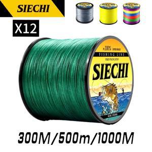 SIECHI 바다 낚시 강력한 PE X12 땋은 낚싯줄 300M 1000M 가닥 33lb ~ 149.9LB