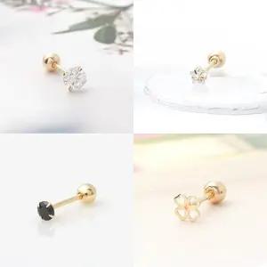 다온샵 10K 금 데일리 기본 큐빅 골드 피어싱