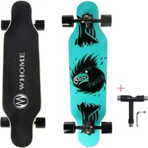 WHOME 롱보드 스케이트보드 - 성인/어린이 청소년/소녀 초보자/소년 프로 크루저 댄스 및 T-툴 포함 31인치