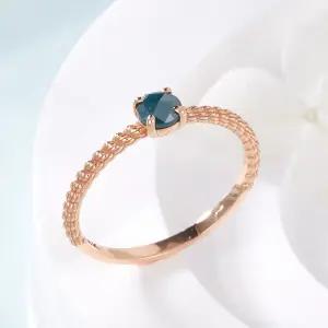 18K 4프롱 청러프 꼬임 밴드 반지 SRS42399