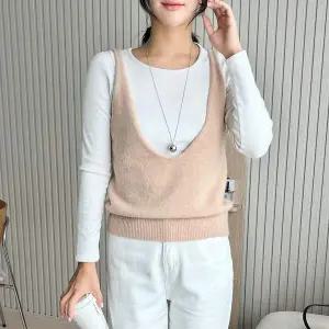 플리 HY87ZZ53 크롭 니트 베스트 SD-241006