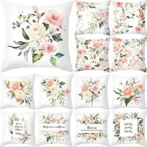 플라워 패턴 예쁜 등받이 거실 소파 쿠션 커버 45X45 rRr9+4cWS