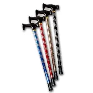 칼라 2단 T자 손잡이 등산 지팡이 노인 실버 용품