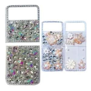 유니블링 갤럭시 z플립 3 4 5 큐빅 데코덴 투명 젤리 케이스