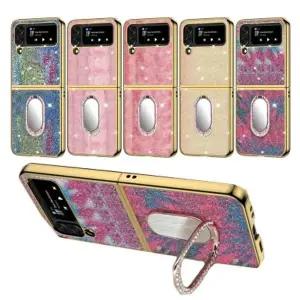 유니블링 갤럭시 z플립 z폴드 3 4 글리터 미러 큐빅 링 케이스