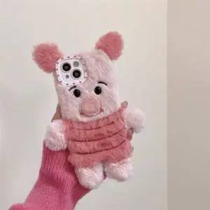 유니블링 아이폰 14 13 12 11 돼지 캐릭터 인형 밍크 퍼 케이스