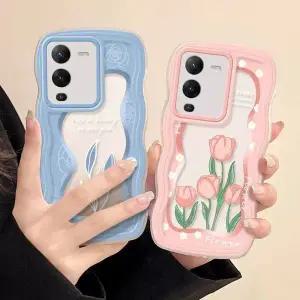 유니블링 갤럭시 s22 s21 s20 하프 프레임 튤립 클리어 케이스