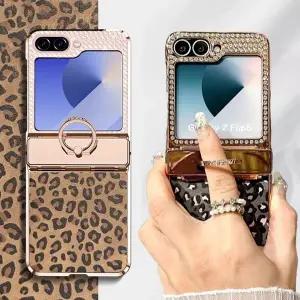 유니블링 갤럭시z플립 6 5 4 3 호피 큐빅 데코덴 힌지 링케이스