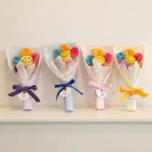 츄파춥스 레인보우 스마일 인형 한송이 꽃다발 미니꽃다발 사탕 화이트데이 단체 답례 행사 선물