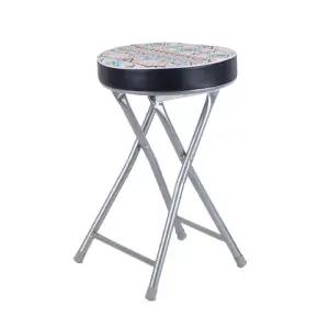 원형 쿠션 접이식 의자 인디언무늬 보조 다용도 간이