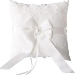 결혼식 파티를 위한 스타푸니 웨딩 링 베개 쿠션 레이스 펄 디자인 보리 베어러